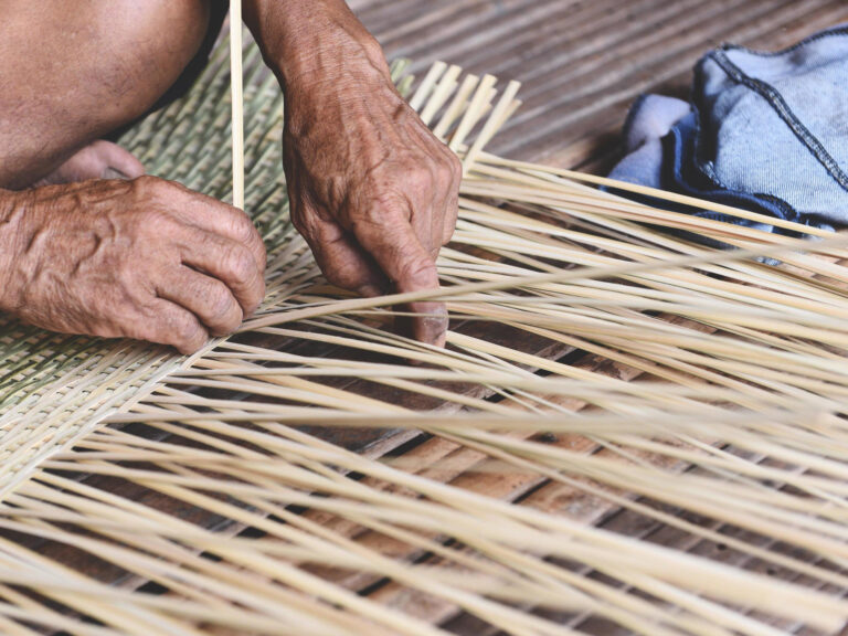 Bamboo weaving at Kao Niaw Farm Stay