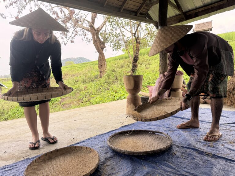 Traditional milling to separate husk